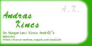 andras kincs business card